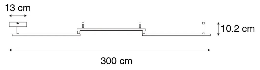 Czarna lampa sufitowa 300 cm z wbudowanym LED 3-stopniowy ściemniacz regulowany - AnnuschkaDesignerski Oswietlenie wewnetrzne