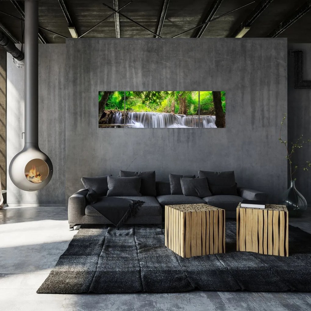 Obraz wodospadu w Kanchanaburi, Tajlandia (170x50 cm)