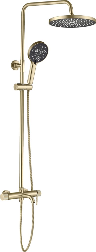 Zestaw natryskowy Rea Lungo Stripe Złoto Szczotkowane