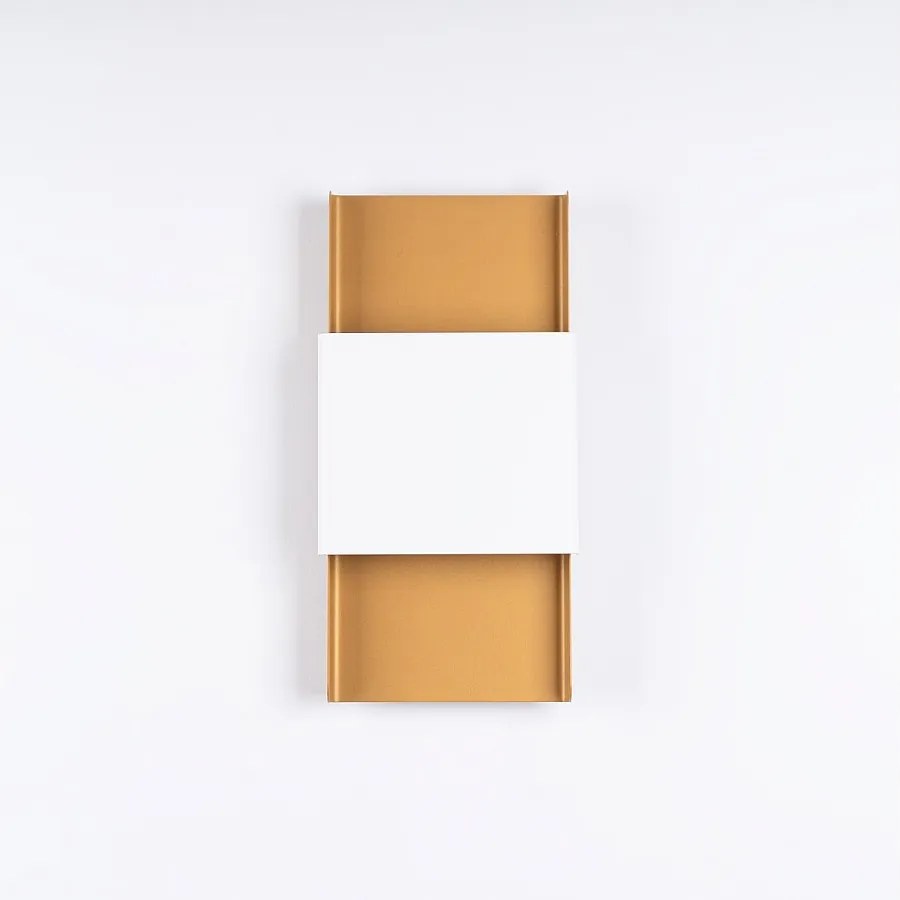 Kinkiety nowoczesny Zelfon, stal - 2 źródło światła 4000K - L.20 x H.40 cm - złoty/biały