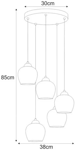 Lampa wisząca z kloszami biała Z1-L65