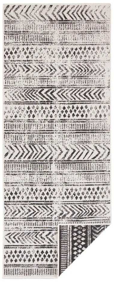Czarno-kremowy chodnik odpowiedni na zewnątrz NORTHRUGS Biri, 80x350 cm