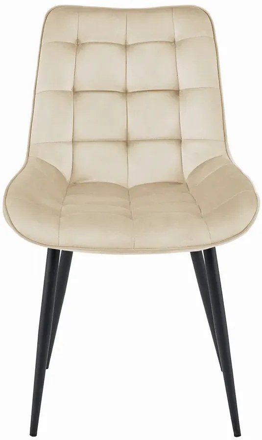 Metalowe beżowe pikowane krzesło Z5-P53