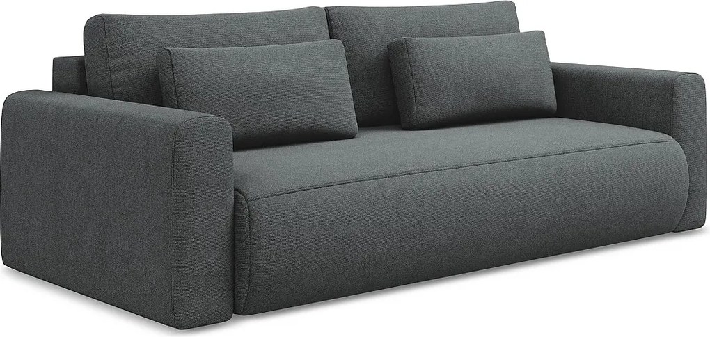 Kanapa 3-osobowa z funkcją spania - z tkaniny strukturalnej - szary - KAPUA