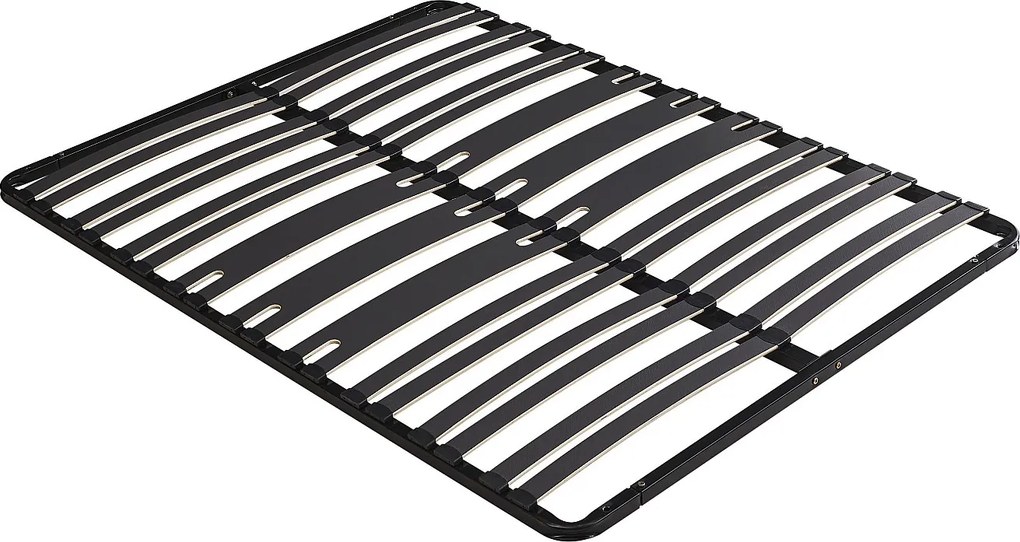 Stelaż z listewkami 140 x 190 cm - 2 x 15 listewek - 3 strefy wzmocnionego podparcia odcinka lędźwiowego - Bez nóżek - Czarny - CERRISI marki YSMÉE