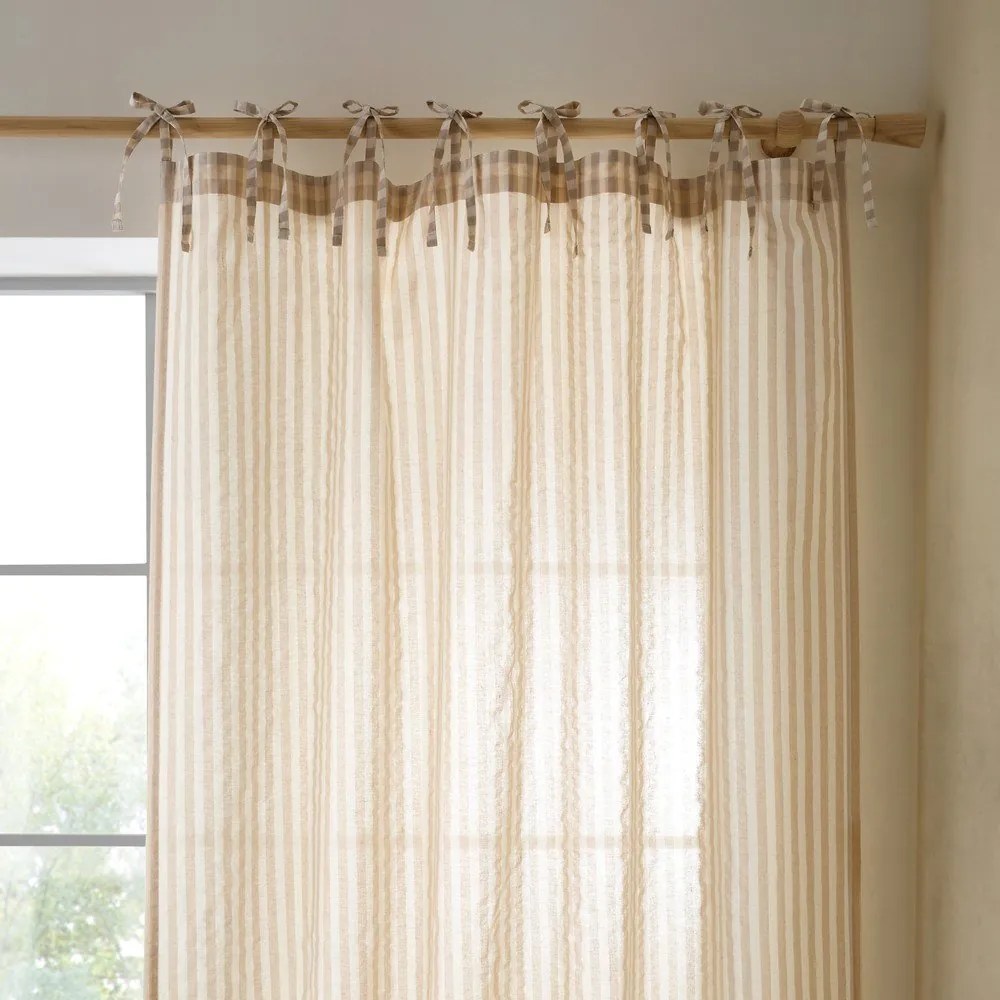 Beżowa zasłona 140x229 cm Zanzibar Woven Stripe – Pineapple Elephant