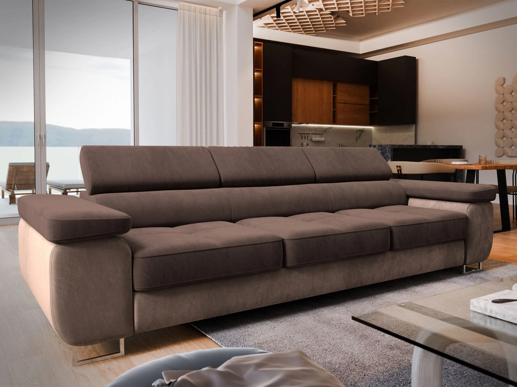 Masseno Sofa MOSINE z funkcją spania - Brązowy - MONOLITH 29 + MONOLITH 09