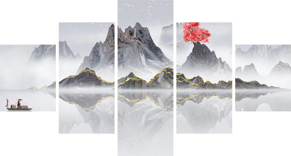 Obraz - Góry we mgle (125x70 cm)