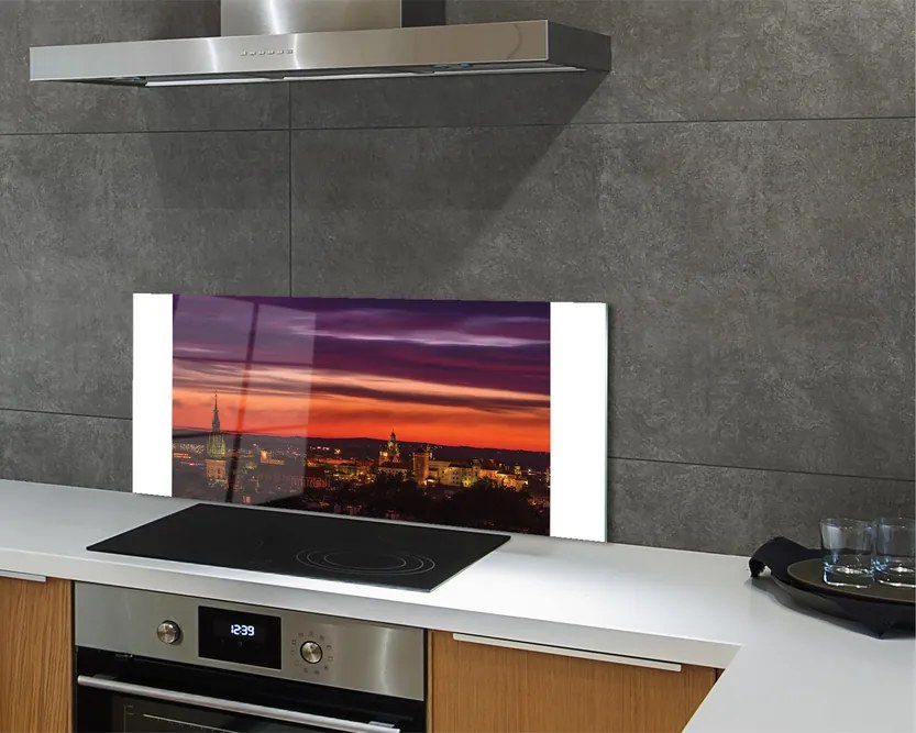 Panel Szklany Światła Nocnego Krakowa