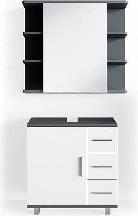 Zestaw mebli łazienkowych antracyt 60x33x60.8 ilias