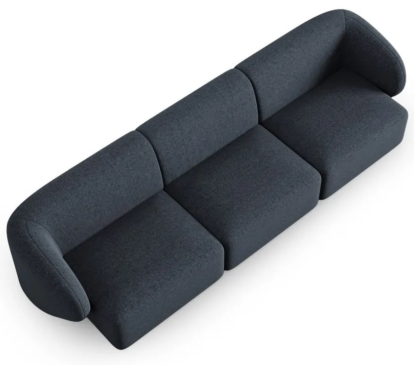 Niebieska sofa z tkaniny szenilowej 266 cm Paolo – Milo Casa