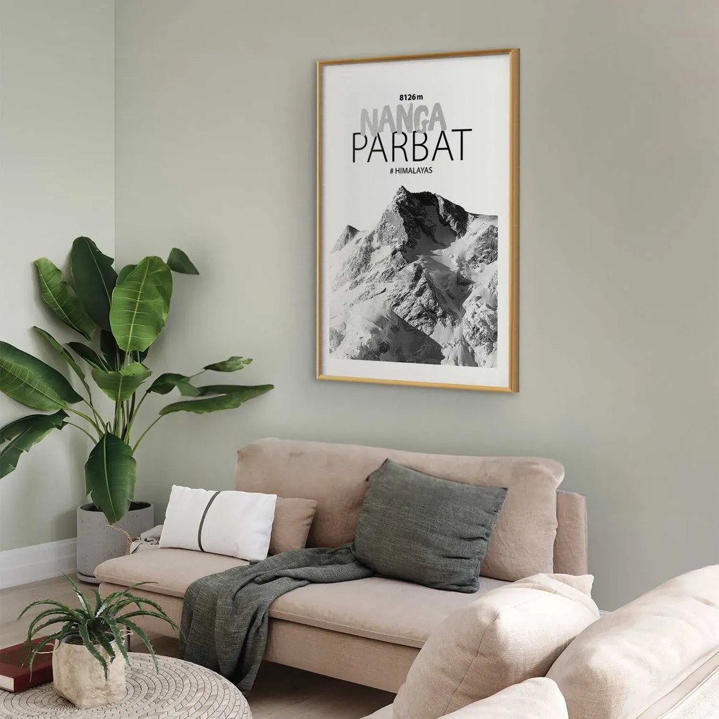 Plakat Nanga Parbat 40x60 cm z ramą złotą z marginesem ARTGEIST B