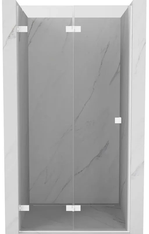 Mexen Lunar-F drzwi prysznicowe składane lewe 55 cm, transparent, białe - 836-055-000-20-00-L