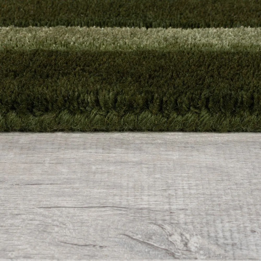 Ciemnozielony wełniany dywan tkany ręcznie 200x290 cm Gatsby – Flair Rugs