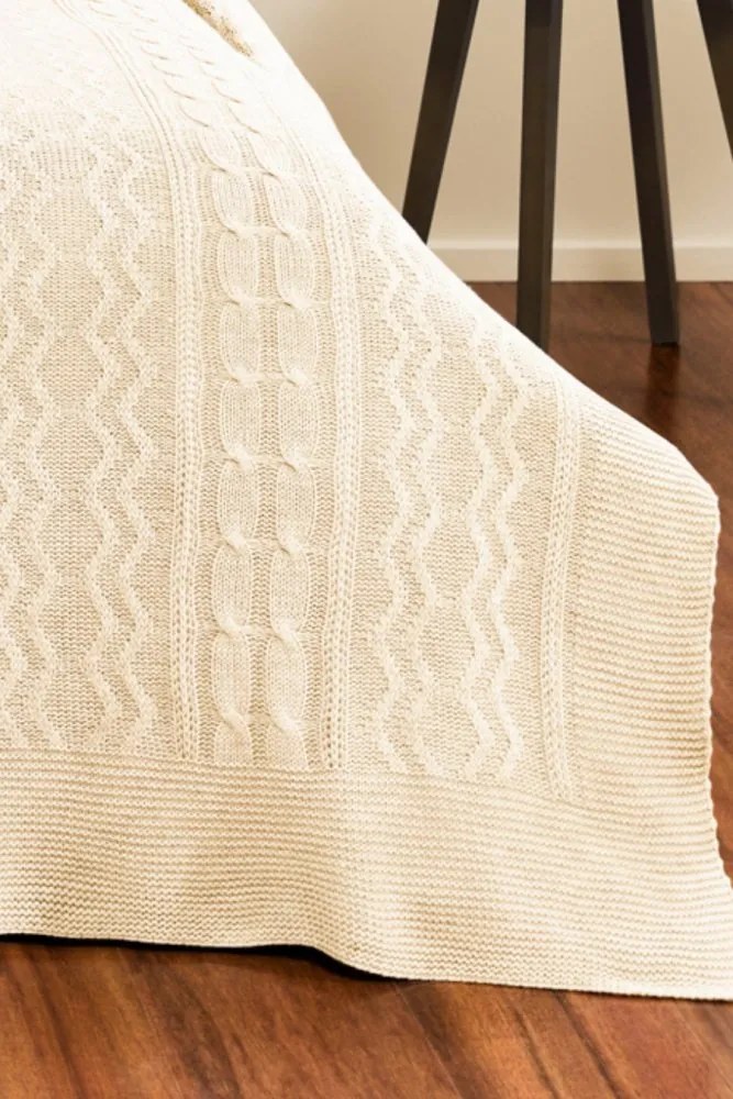 Wełniana narzuta na łóżko SPARSE w opakowaniu prezentowym Szary