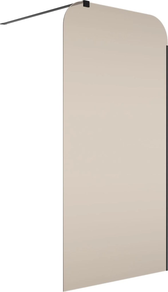 Ścianka prysznicowa WALK IN brązowa 8 mm MOLIS NATURE brown square MASSI I Różne rozmiary : Kolor profili kabiny - Miedź szczotkowana, Szerokość ścianki - 100 cm