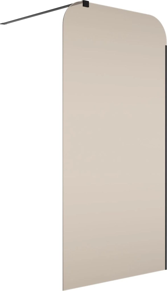 Ścianka prysznicowa WALK IN brązowa 8 mm MOLIS NATURE brown square MASSI I Różne rozmiary : Kolor profili kabiny - złoty, Szerokość ścianki - 70 cm, Typ montażu - WALK in FIX (Do ściany)