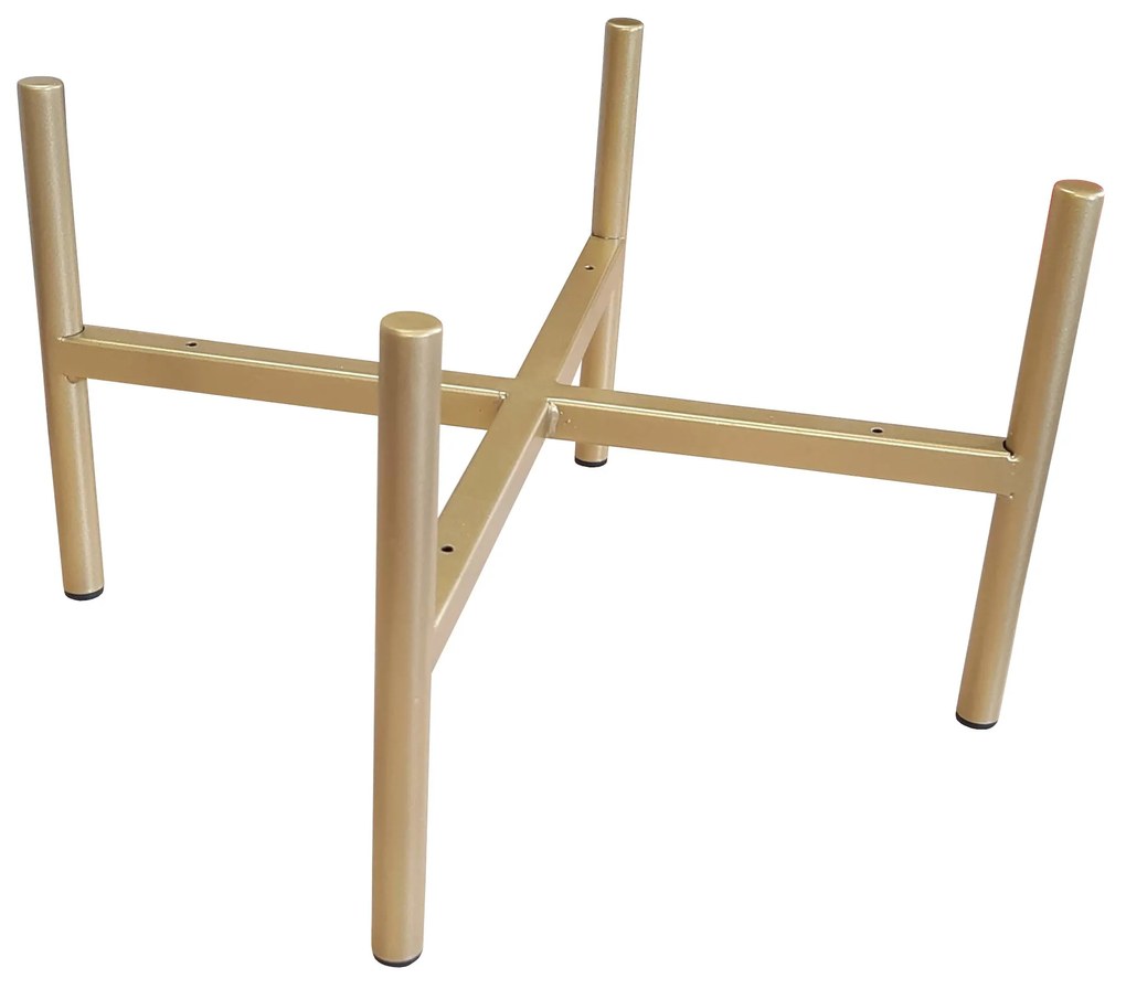 Pufa OLA LOFT ławka podnóżek metal złota MG19