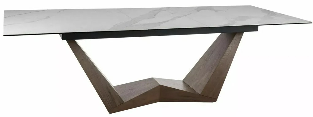STÓŁ BONUCCI CERAMIC BIAŁY STATUARIO VENATO /ORZECH (200-250)X98 SIGNAL