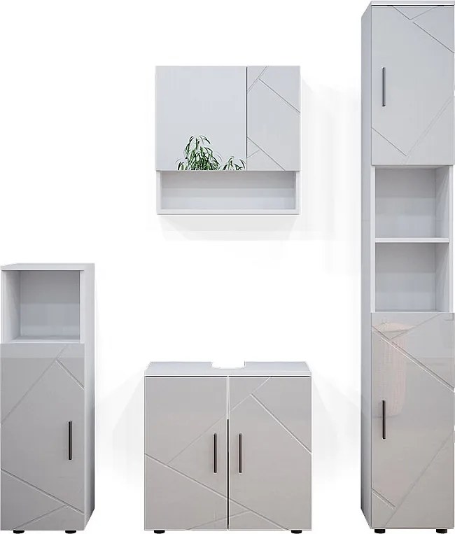 Zestaw mebli łazienkowych biały wysoki połysk 80x41x58.6 irma