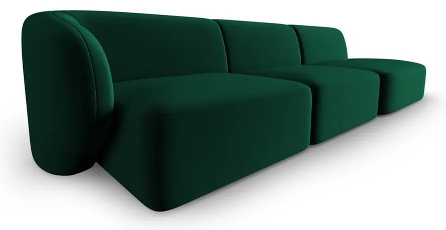 Zielona aksamitna sofa lewostronna 311 cm Paolo – Milo Casa
