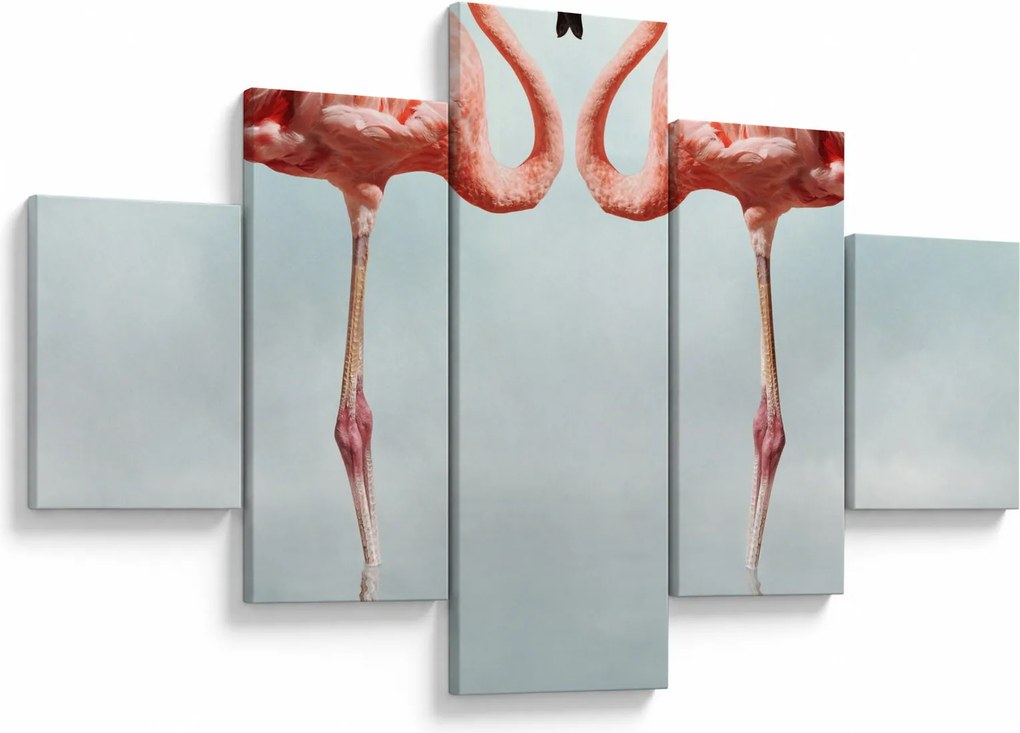 Obraz dwóch flamingów (125x70 cm)