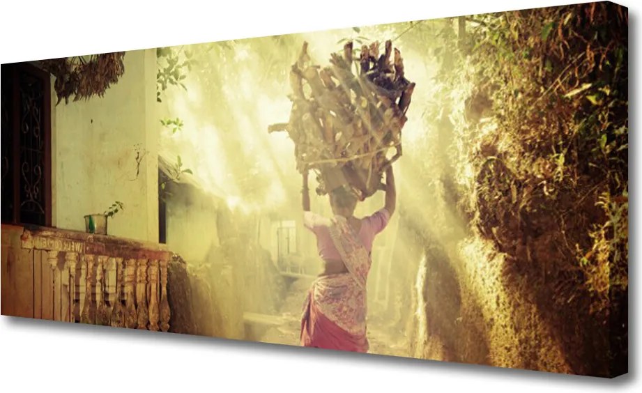 Zdjęcie na płótnie Artystyczny Portret na Drewnie