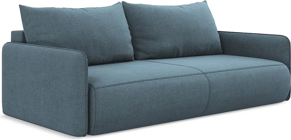 Kanapa 3-osobowa z funkcją spania - z tkaniny strukturalnej - jasny niebieski - NANEA