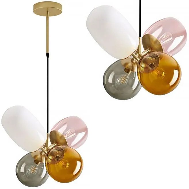 Lampa Sufitowa Wisząca Szklana APP436-4C Multicolor