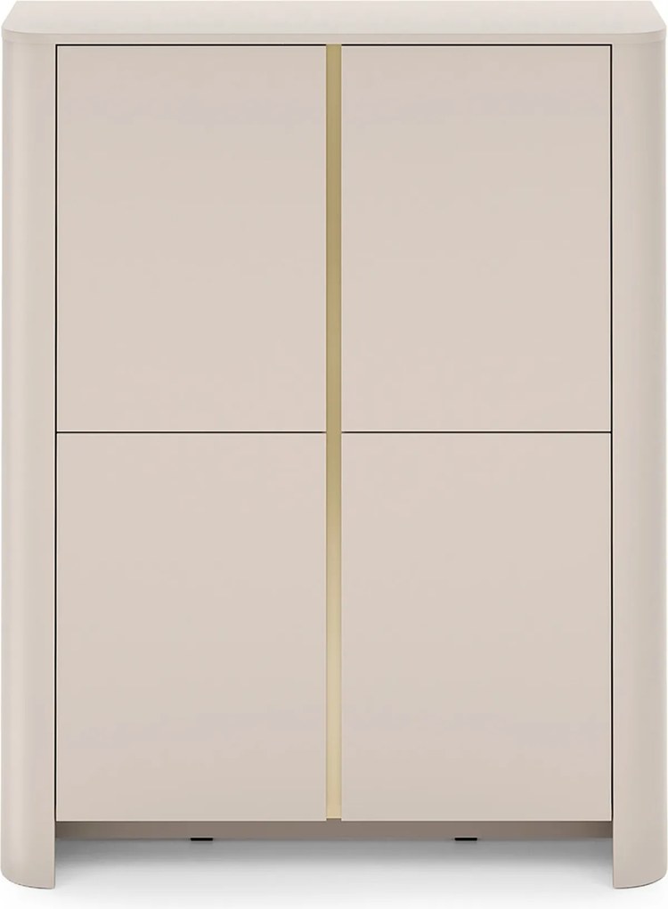 Komoda wysoka Sorrenti 103 cm - kaszmir / złoty