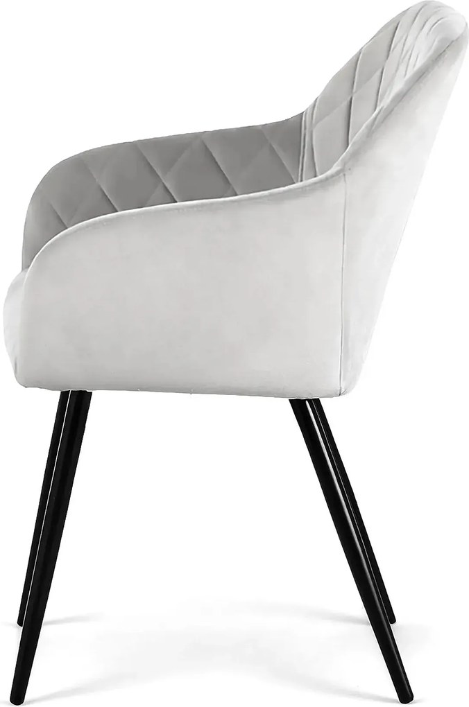 Zestaw 6 nowoczesnych szarych krzeseł pikowanych - Caveroz