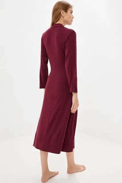 Damski bambusowy szlafrok CHANTAL Ciemnoniebieski M