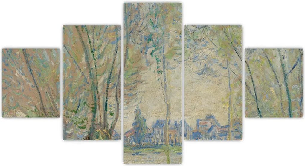 Obraz - Claude Monet, Woman Seated under the Willows, reprodukcje (125x70 cm)