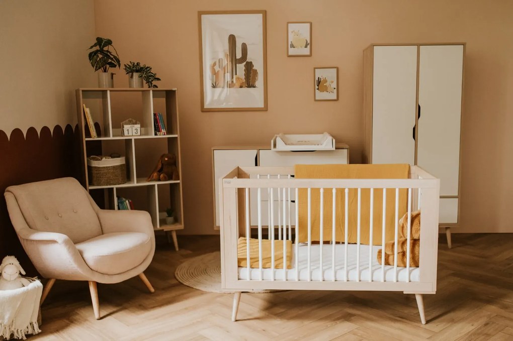 Łóżeczko dziecięce SOFIE 120x60 buk/białe LITTLE SKY