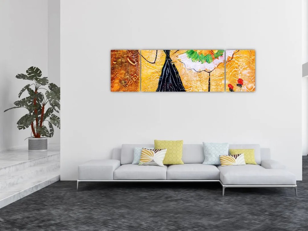 Obraz - Tańczące baletnice, obraz olejny (170x50 cm)