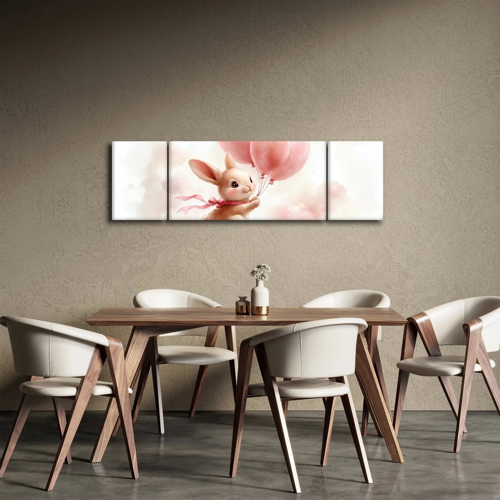 Obraz - Królik z balonami (170x50 cm)