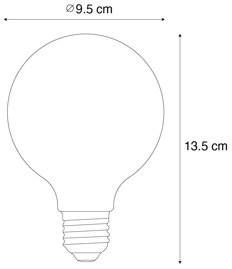 Zestaw 5 Dimmable LED żarówka E27 Opal G95 5W 450lm 2700K