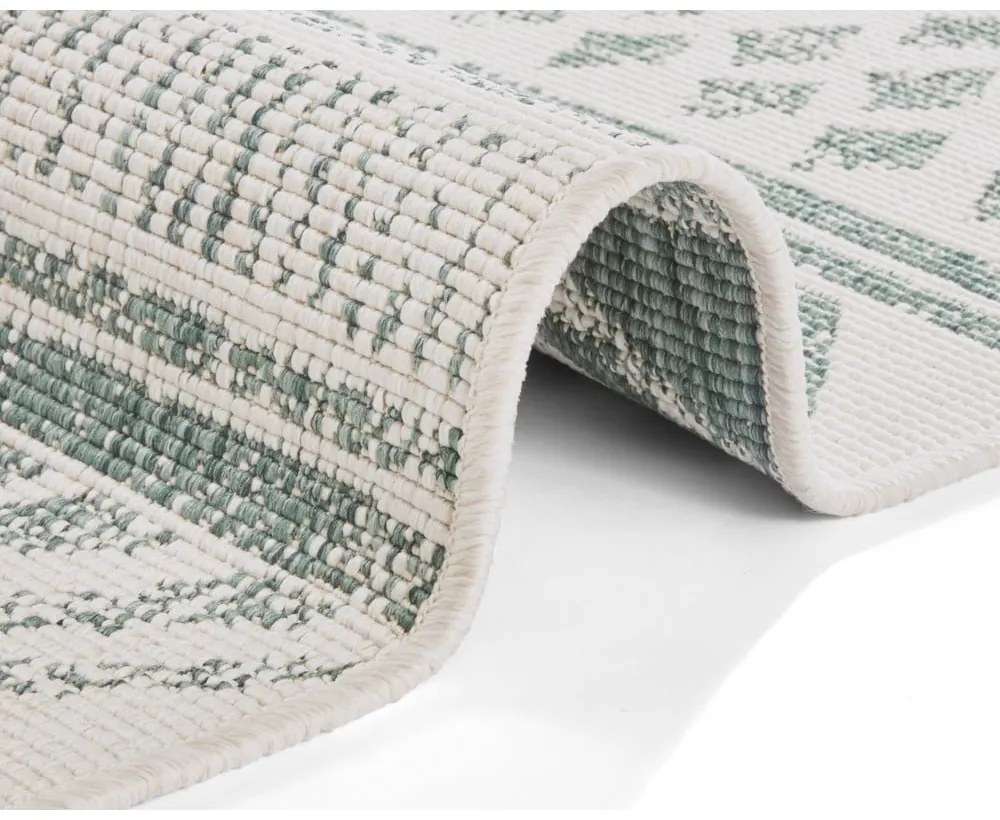 Zielono-kremowy chodnik odpowiedni na zewnątrz NORTHRUGS Biri, 80x250 cm