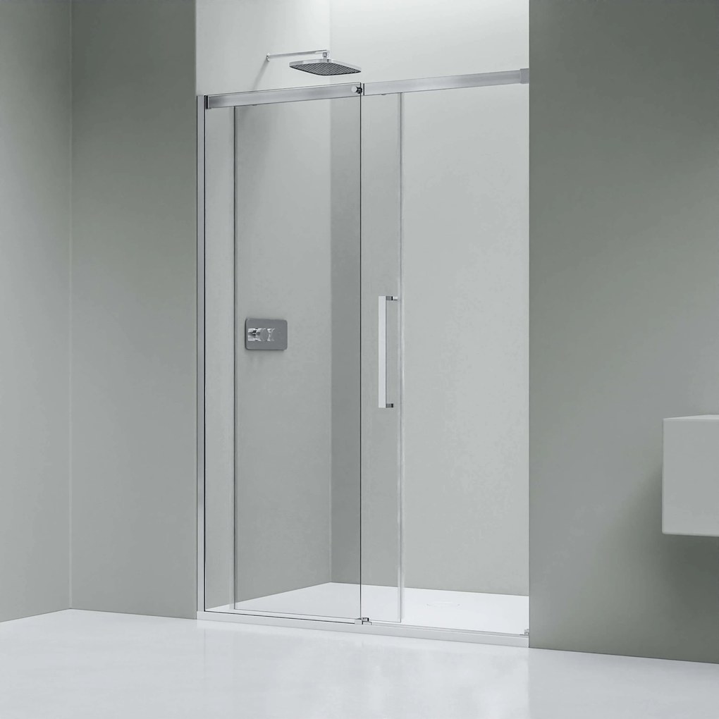 Drzwi prysznicowe przesuwne Sof-Close ze ścianką DX906 FLEXSzkło z powłoką Nano 8 mm - różne szerokości