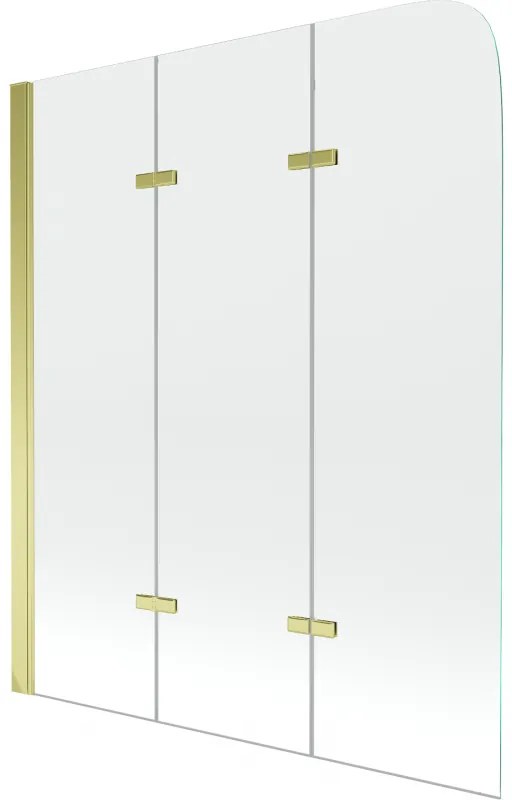 Mexen Felix parawan nawannowy 3-skrzydłowy 120 x 140 cm, transparent, złoty - 890-120-003-50-00