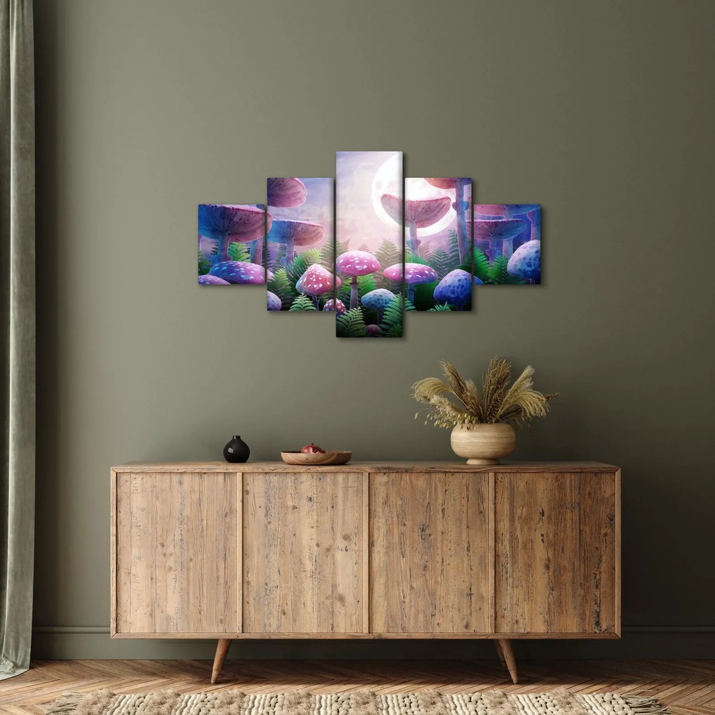 Obraz - Grzyby w pełni księżyca, grafika (125x70 cm)