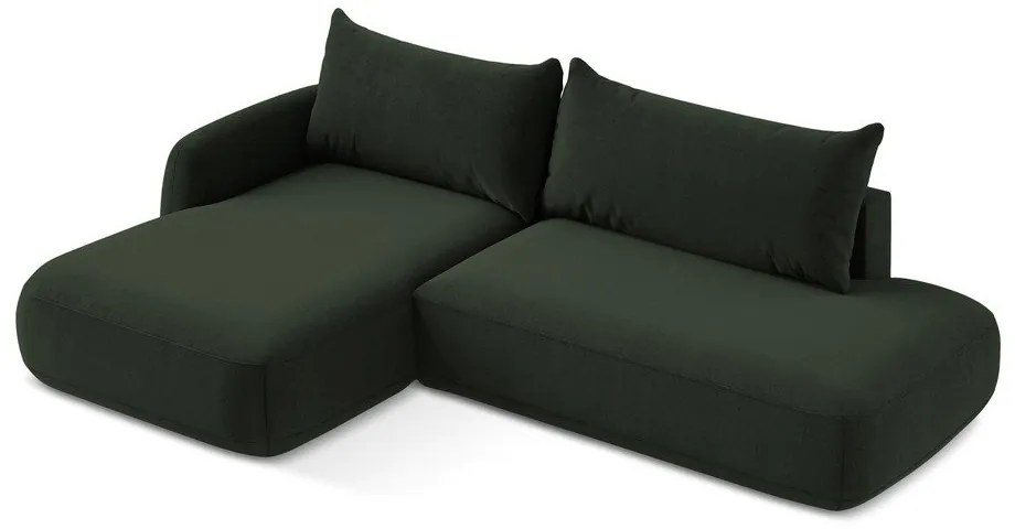 Ciemnozielony rozkładany narożnik (lewostronny/z szezlongiem) Hale – Makamii