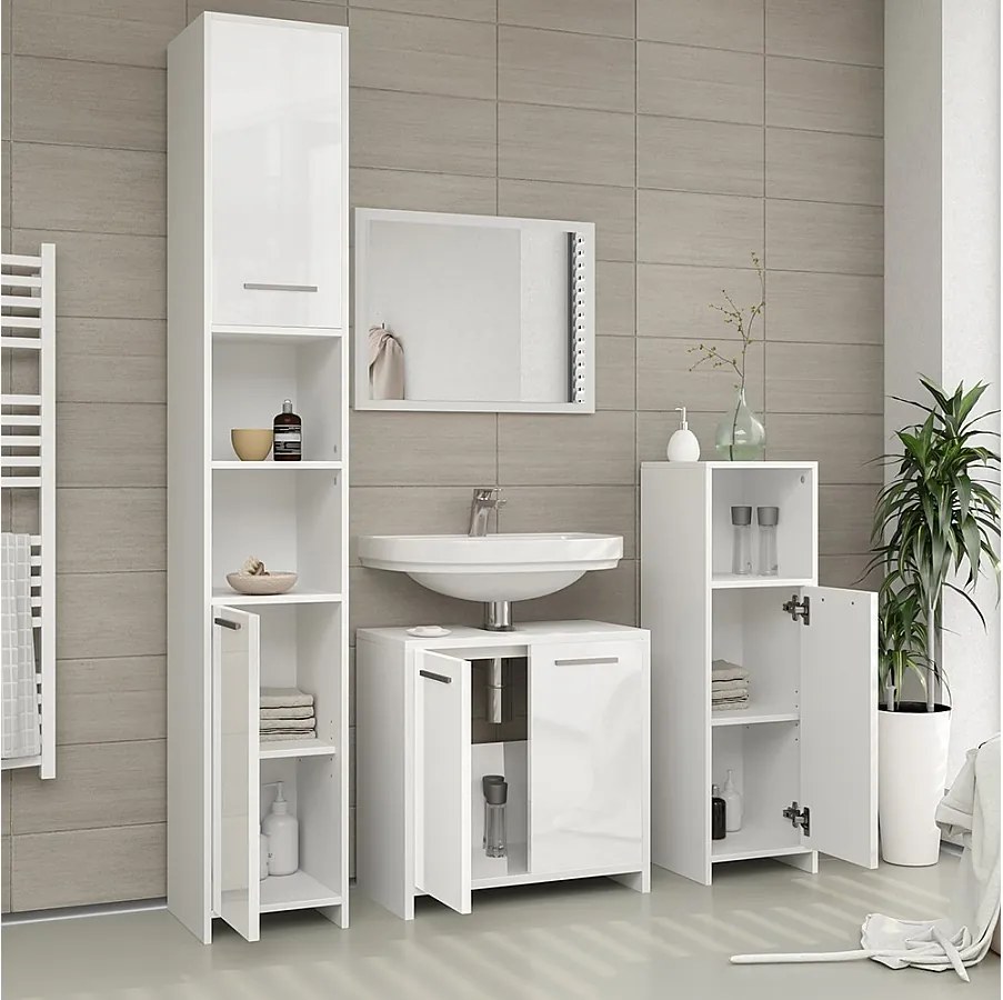 Lustro łazienkowe biały wysoki połysk/biały 45x2x60 kiko