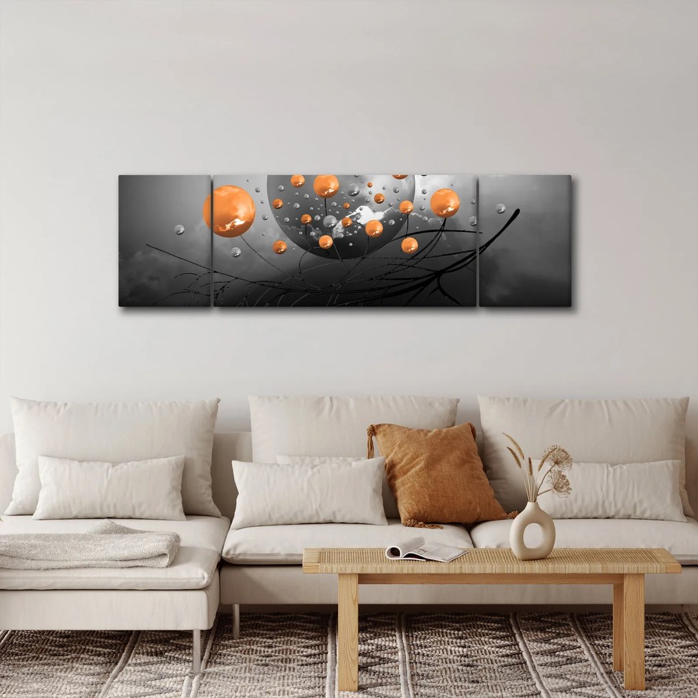 Obraz pomarańczowych kul (170x50 cm)