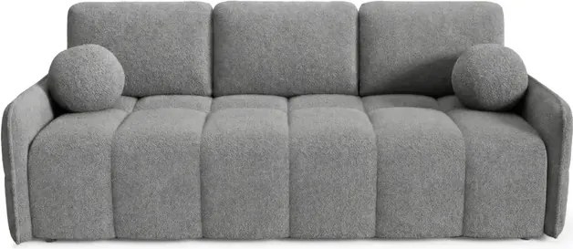 Sofa PURE Rozkładana Dwuosobowa Ciemnoszara Boucle Japandi