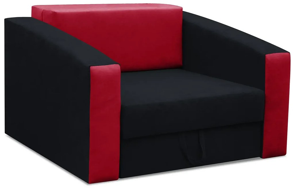 Czarno-czerwony fotel amerykanka Dorilla 18XW8-T48