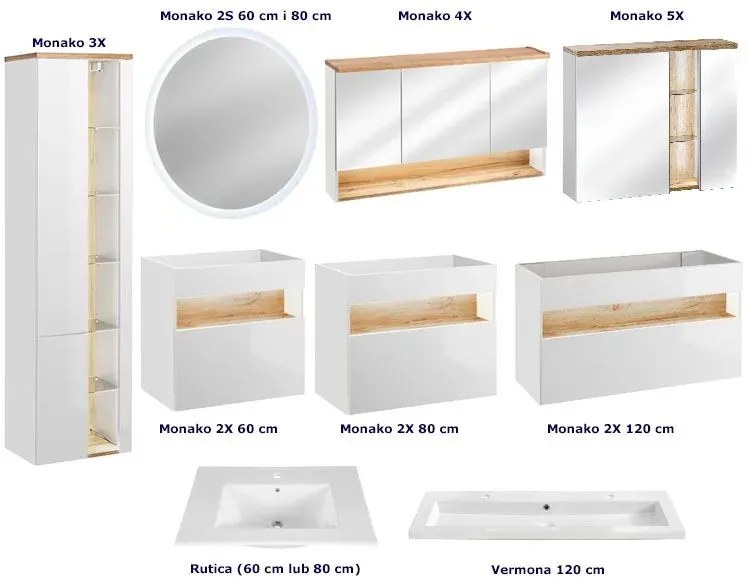 Podwieszana szafka pod umywalkę biały połysk 60 cm T2-K62