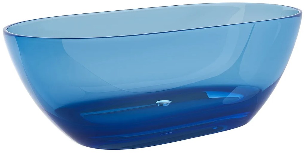 Wanna wolnostojąca przezroczysta - 292 l - 160 x 72 x 56 cm - Niebieski - Żywica - SPAVO