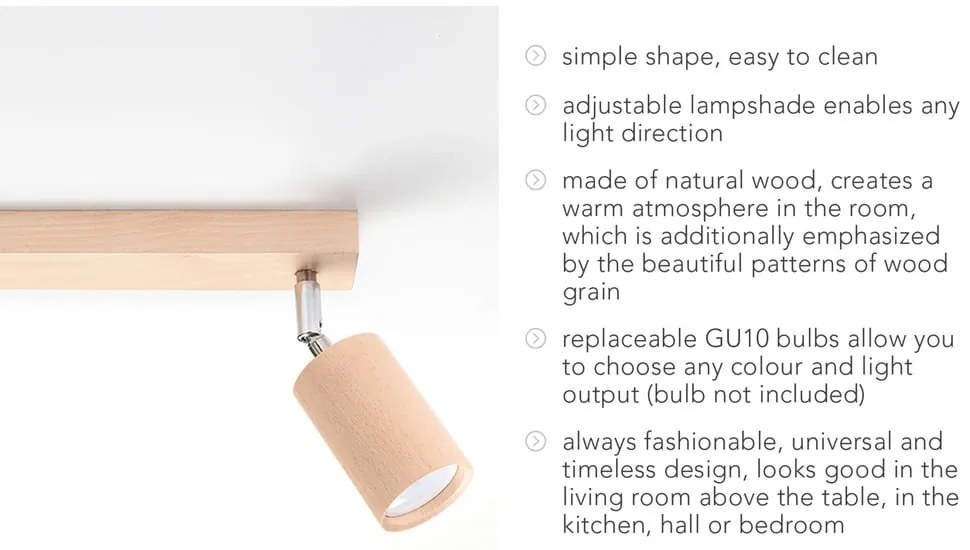 Drewniana lampa sufitowa Sollux Ludwik