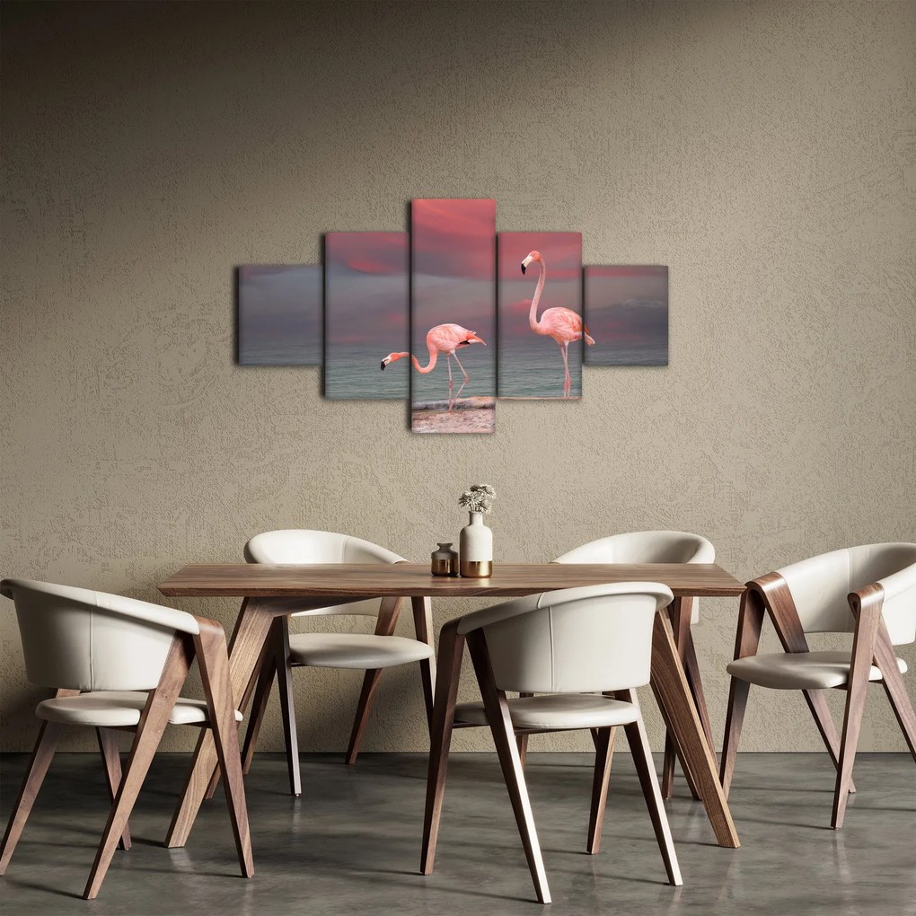 Obraz flamingów (125x70 cm)